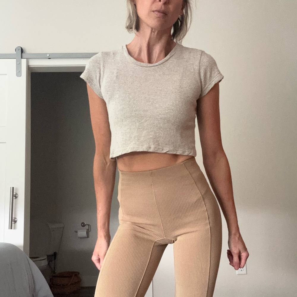 LOU TEE(Regen Silk Noil Jersey) speckled Heather Grey-size XS RV:$138 - Picture 4 of 16